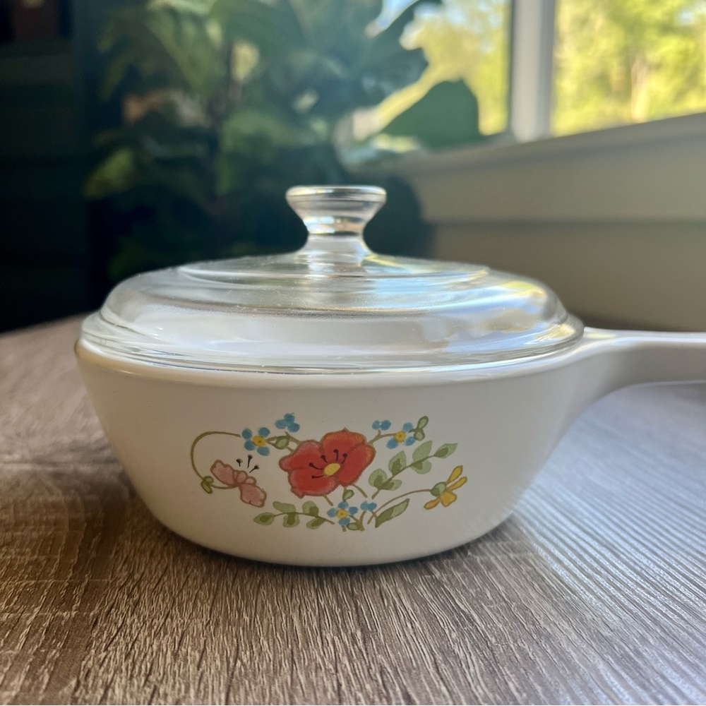 Vintage Corning Ware Wildflower 1 pint sauce pan